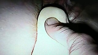 my wife's cum drips from dildo fucked pussy