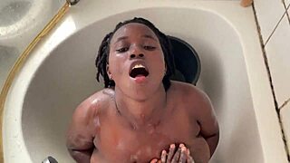 two bisexual ebony lesbians spread for big black cock rough threesome and mouth pee