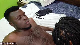 Monster BBC stretches chocolate pussy wide open