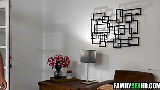 blindfolded stepmom's shaved pussy gets pounded hard by young stepson in taboo bang