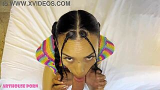 Petite Oiled Latina Pigtails Whore Sucks Cock Then Ahegao Fucks Rough!
