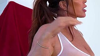 locker room MILF cheerleader coach rachel steele demands i jerk off to her hairy pussy n tits umm yeah