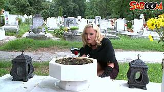 Hot widow bends for hardcore anal assfucking deepthroat blowjob and massive cumshot pounding