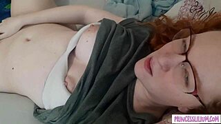 Petite Ginger Teases with Glasses and Puffy Nipples!