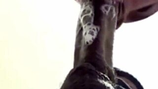 Close-up sloppy deepthroat unloads cum in mouth