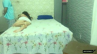 husband loans busty wife to boss bareback blindfolded for job security cumshot