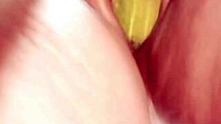 Village indian girl stuffs pussy with veggies fingering wet folds homemade horny amateur fuck