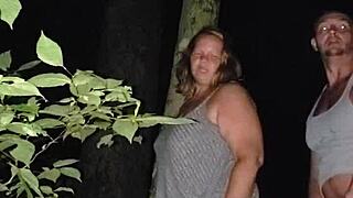 Sneaky outdoor creampie finishes with hot cum deep inside.