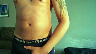 wow buff nerd drops underwear jerks monster cock hard!