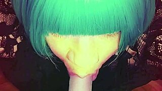 that sissy shemale slut deepthroats sloppy gagging on nasty dick like a pro