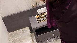 Riya In Saree BLOWS Husband's BIG COCK And Swallows Cum In Bedroom