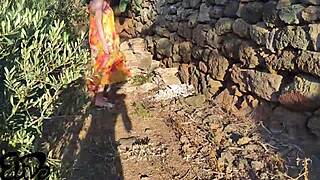 Skinny Italian Babe Fucked Rough Outdoor Behind Cactus