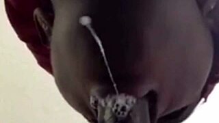 Close-up sloppy deepthroat unloads cum in mouth