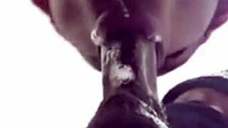 Close-up sloppy deepthroat unloads cum in mouth