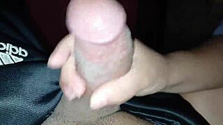 Cum dripping everywhere from my boyfriend's hot load after handjob!