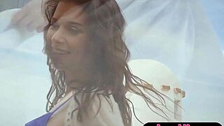 big ass petite czech MILF RIPS OFF blue lingerie OUTDOORS