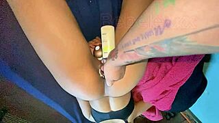 wake up to rough morning sex cumshot on her ass