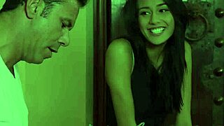 glam massage babe overwhelmed with desire deepthroating hard cock in voyeur session