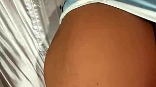 stepdad spots his stepdaughter's anal plug toy bulging her ass outdoors