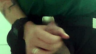 i catch the hot security guard from the mall fingering herself wildly in the bathroom stall