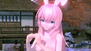 Big Ass Big Tits Goddess Megurine Luka Nude Mod Exposes Pussy Boobs in Red Leaf Project Diva