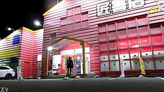 shit i love this crossdresser in miniskirt fishnets heels upskirt in sex shop