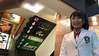 underground akiba idol sneaks facial cumshot in secret fan backroom