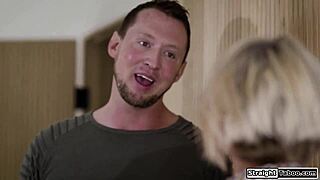 Whoa hubby caught pounding landlady's ass while wife watches 😈 deepthroat threesome!
