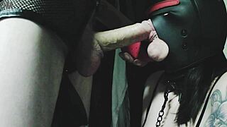 Filthy milf bitch gets whipped hard then gags deep on monster cock