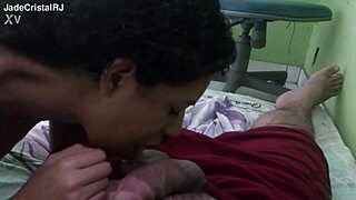 Blowjob From Hot Wife While Husband Works In The Background