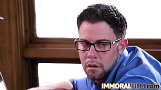 office girl skylar vox skips sorry and gets titty fucked at work