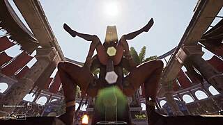 1 000 viewers see lara croft gangbanged into squirting slut by monsters! 