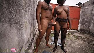 horny ebony whore gives outdoor african blowjob 😍 part 6