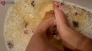 Rose Petals and Herbs Soothe My Tired Bare Feet Gently