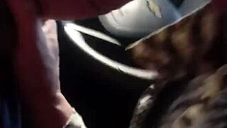 Quick brazilian shemale oral session inside moving car