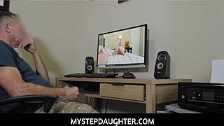 mystepdaughter creepy pervy stepdad cams my room leia rae sucks deepthroats handjobs