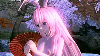 Big Ass Big Tits Goddess Megurine Luka Nude Mod Exposes Pussy Boobs in Red Leaf Project Diva