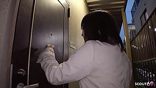 Petite Japanese Nympho Seduces Neighbor for Raw Creampie Cheat!