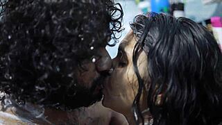 desi bhabhi strips down in the steamy shower, horny husband licks her big ass before pounding her wet pussy relentlessly