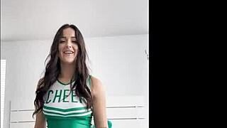 Cheerleader stepdaughters plot sneaky stepdad cock ride