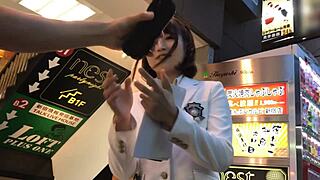 underground akiba idol sneaks facial cumshot in secret fan backroom