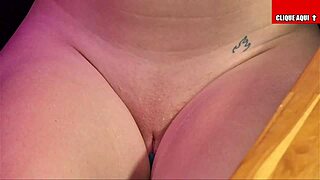 blonde brazilian in lingerie teases her wet pussy with vibrator till orgasm