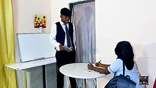 Amateur Ebony Bent Over Doggystyle Biology Teacher Fucks Pussy With Instructions