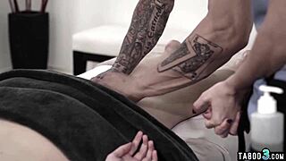 hey that petite teen got tricked into banging by the masseuse and her hubby!