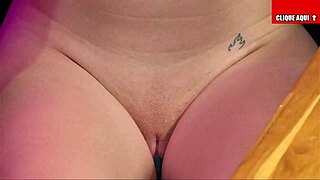 blonde brazilian in lingerie teases her wet pussy with vibrator till orgasm