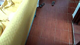 Real stepmom pisses while stepson cums in her hairy panties closeup