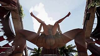 1 000 viewers see lara croft gangbanged into squirting slut by monsters! 