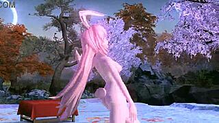 Big Ass Big Tits Goddess Megurine Luka Nude Mod Exposes Pussy Boobs in Red Leaf Project Diva