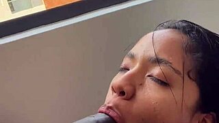 fighting my stepbro's huge cock on video call while boyfriend watches us fuck