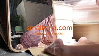 damn this cute asian teen exercises in panties showing ass 😍